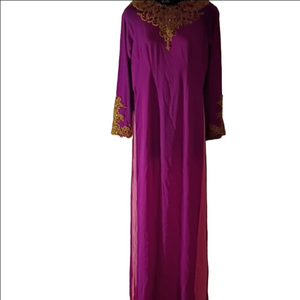 Gold Trimmed  Purpleish Pink Fairy Core Flowy  Women's Dress.See Measurements.